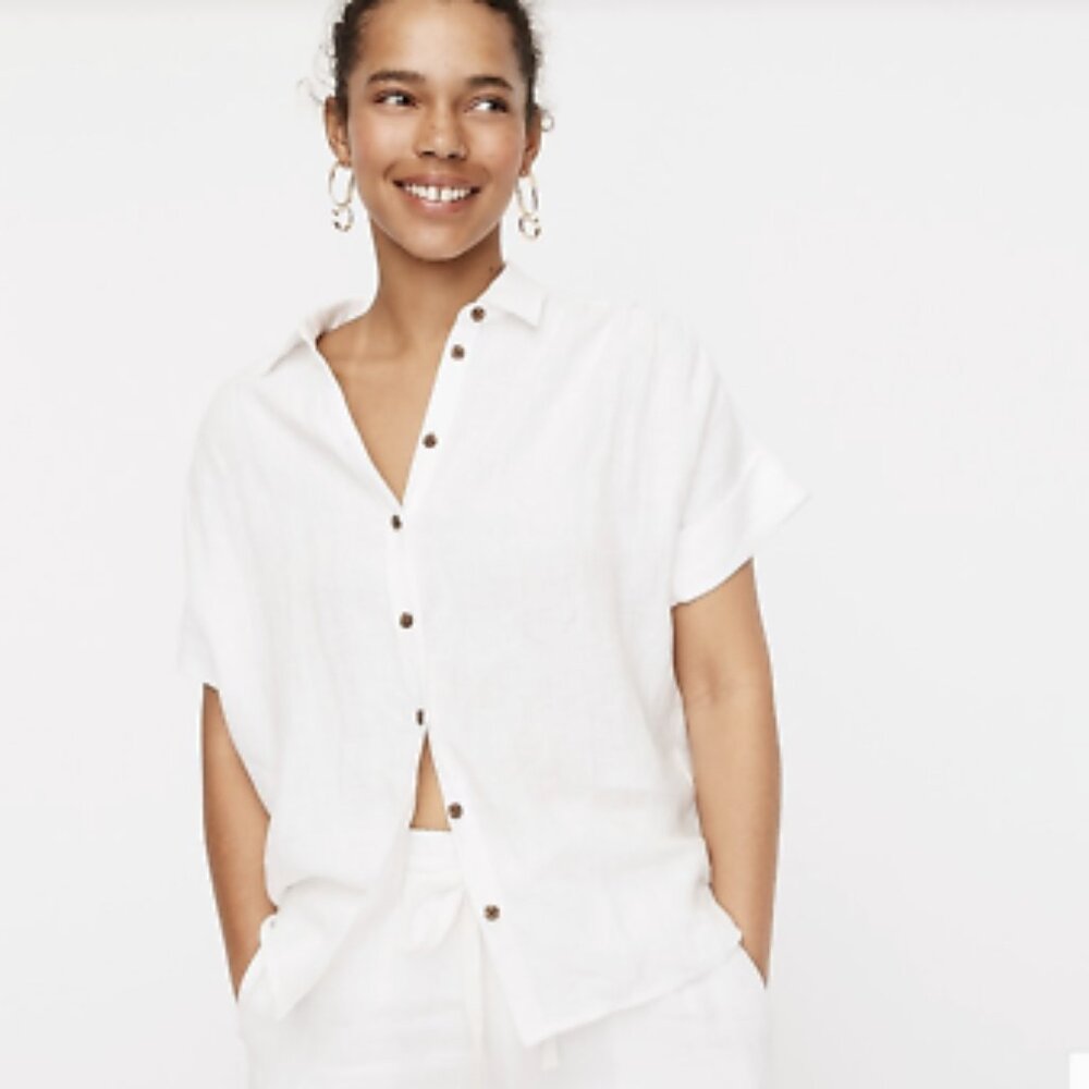 J CREW Relaxed-fit short-sleeve Baird McNutt Irish linen shirt - Picture 2 of 3